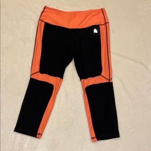 RBX Athletic Black & Orange Capri Pant